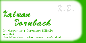 kalman dornbach business card